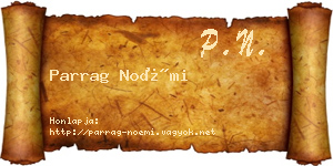 Parrag Noémi névjegykártya